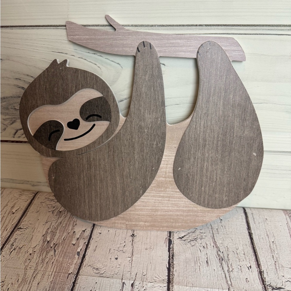 Sloth wood wall hanging